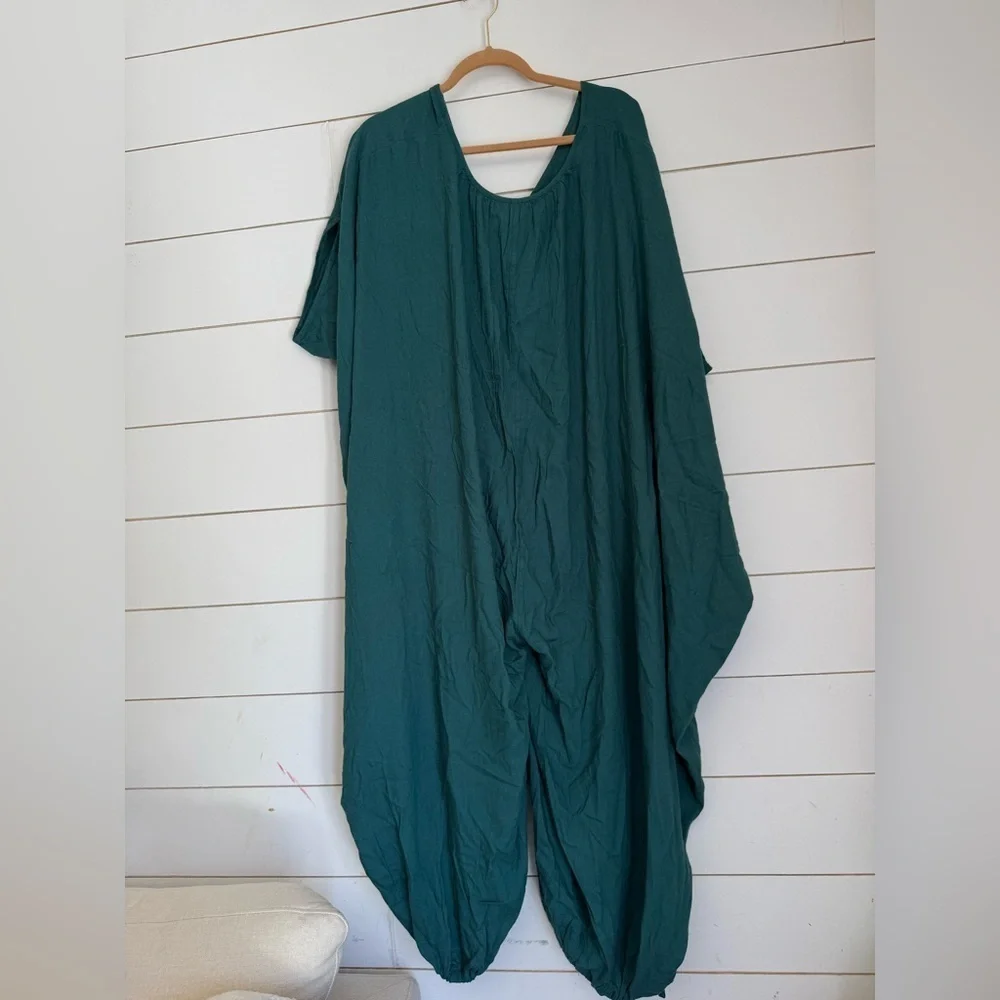 NWOT Free People Milo One-Piece Oversized Dolman Sleeve Linen Viscose Jumpsuit